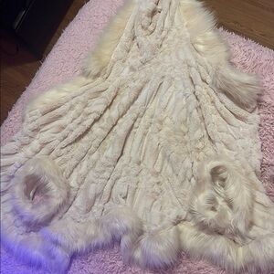 Cream fur coat